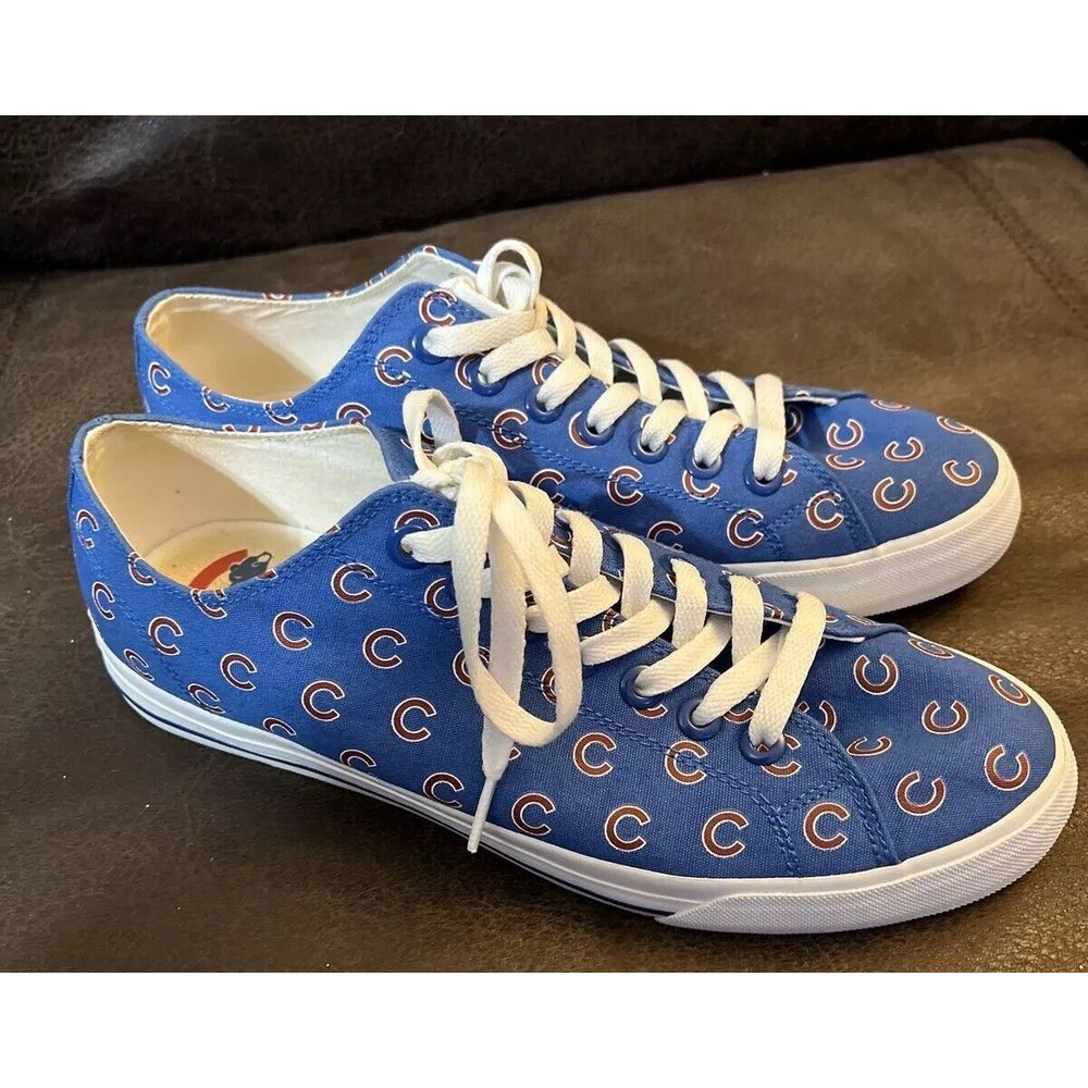 Chicago Cubs MLB Team Logo Canvas Sneakers Unisex Men SZ 9 Women SZ 10.5 Row One